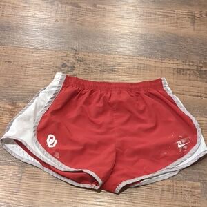 Red and White Women's Athletic Shorts